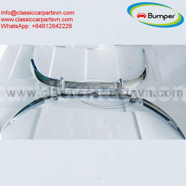 Big with watermark jaguar e type xke series 2 1969 1971 bumper by stainless steel new 4