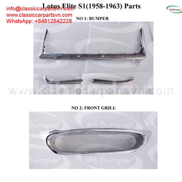Big with watermark lotus elite s1 front grille and bumper 1